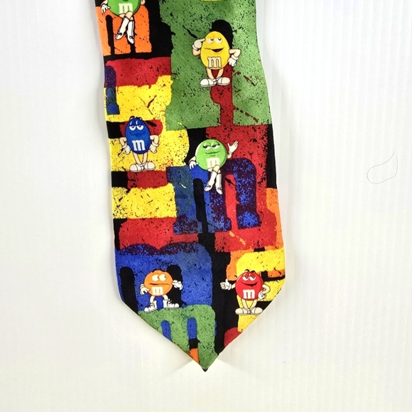 M &M’s Characters All Over Tie Multicolor Original M &M’s Brand Ralph Marlin - Picture 1 of 4